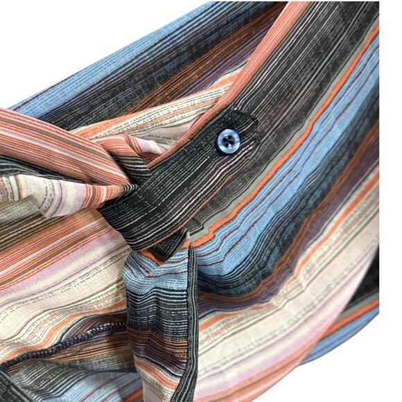 Torrid Button Up  Blouse Size ^ in Blue and Peach - Picture 5 of 12